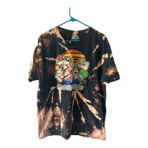 Bleach Dyed Super Mario Graphic Tee – Size 2XL